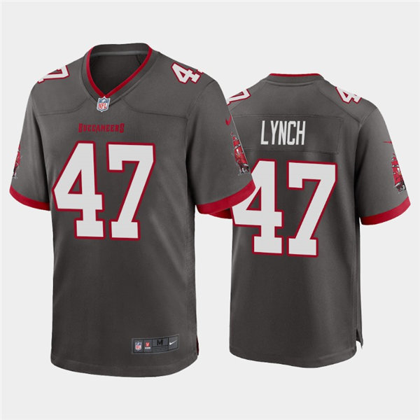 Mens Tampa Bay Buccaneers Retired Player #47 John Lynch Nike Pewter Alternate Vapor Limited Jersey