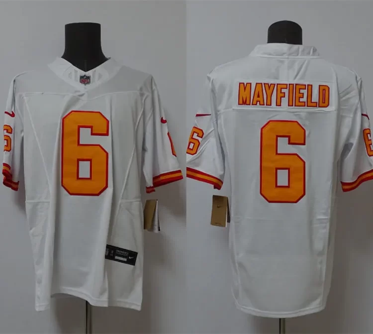 Mens Tampa Bay Buccaneers #6 Baker Mayfield Nike White 50th Season F.U.S.E. Limite Jersey