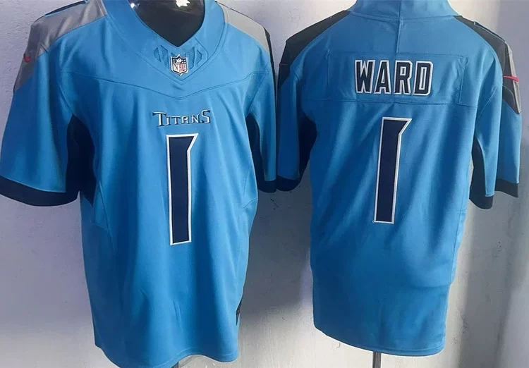Mens Tennessee Titans #1 Cam Ward Nike Light Blue Alternate Vapor F.U.S.E. Limited Jersey