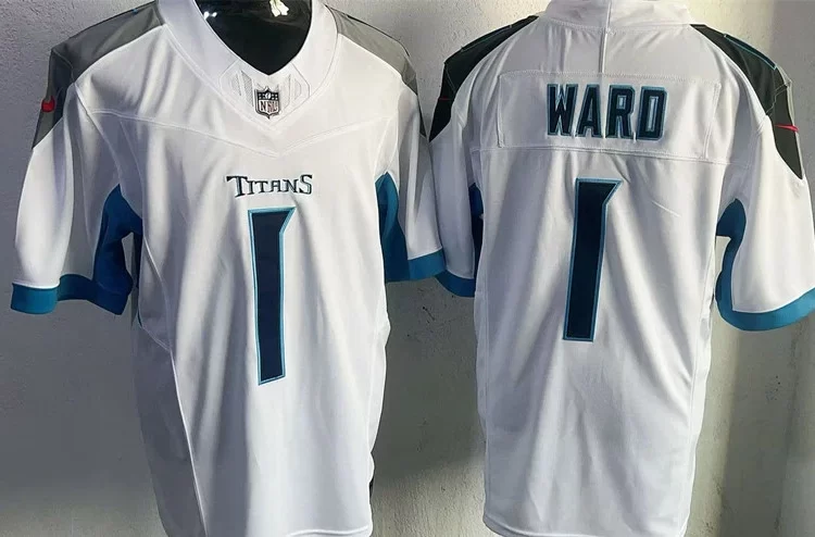Mens Tennessee Titans #1 Cam Ward Nike White Vapor F.U.S.E. Limited Jersey