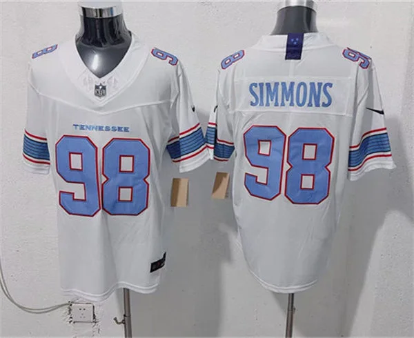 Mens Tennessee Titans #98 Jeffery Simmons Nike 2026 White Vapor F.U.S.E. Limited Jersey