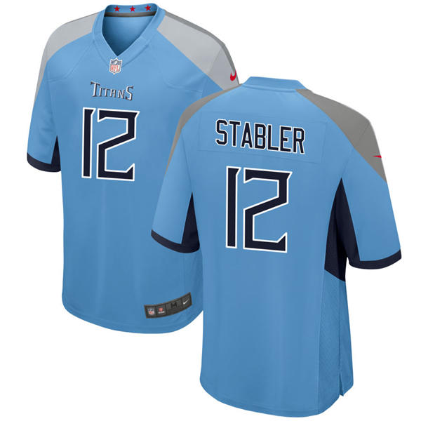 Mens Tennessee Titans Retired Player #12 Ken Stabler Nike Light Blue Alternate Vapor F.U.S.E. Limited Jersey