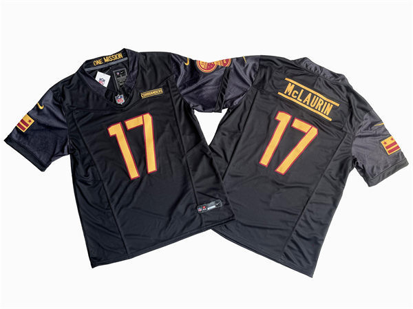 Mens Washington Commanders #17 Terry McLaurin Black Alternate Vapor Limited Jersey