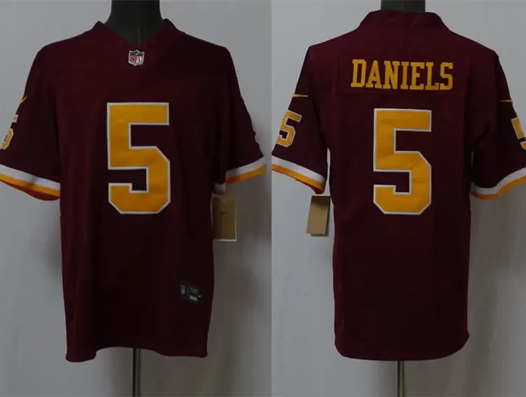 Mens Washington Commanders #5 Jayden Daniels Burgundy REDSKINS ERA Retro Nike Vapor F.U.S.E. Limited Jersey