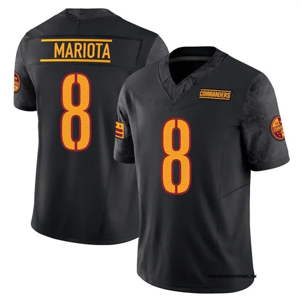 Mens Washington Commanders #8 Marcus Mariota Black Alternate Vapor Limited Jersey