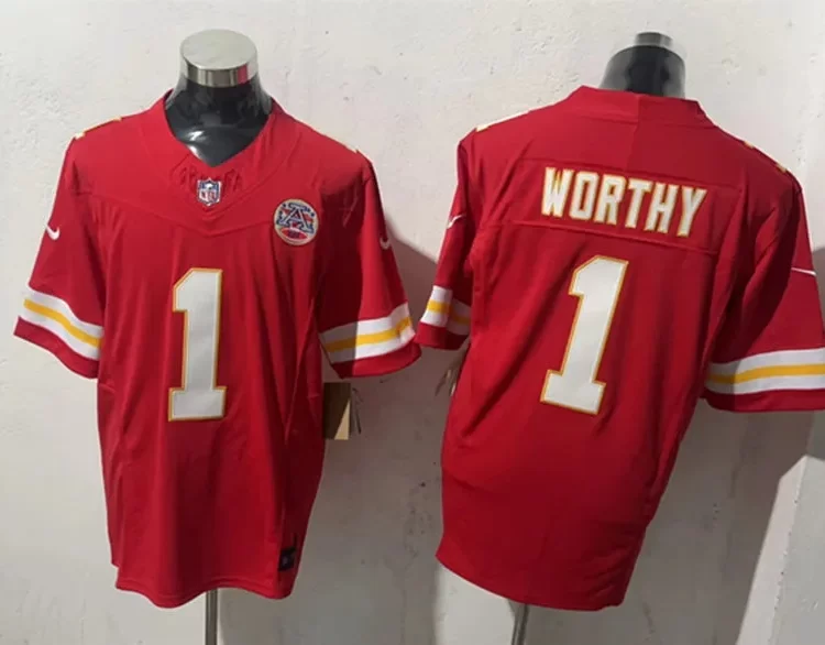 Mens Kansas City Chiefs #1 Xavier Worthy Nike Red Vapor Untouchable Limited Jersey