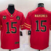 Men's Kansas City Chiefs #15 Patrick Mahomes Nike Red Gold Fashion Jersey