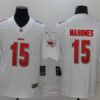 Men's Kansas City Chiefs #15 Patrick Mahomes Nike White NFL team logo cool edition jersey