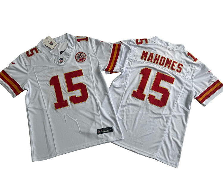 Men's Kansas City Chiefs #15 Patrick Mahomes White Nike 2023 Vapor F.U.S.E. Limited Jersey