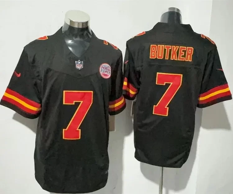 Men's Kansas City Chiefs #7 Harrison Butker Nike Black F.U.S.E. Vapor Limited Jersey
