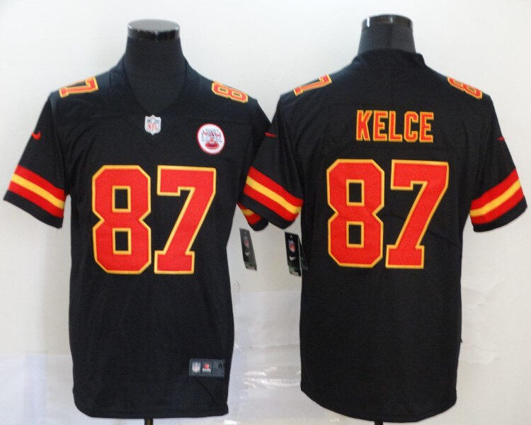 Men's Kansas City Chiefs #87 Travis Kelce Nike Black Game Fashion Jersey