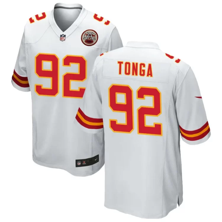 Men's Kansas City Chiefs #92 Khyiris Tonga Nike White Vapor F.U.S.E. Limited Jersey