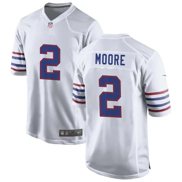 Mens Buffalo Bills #2 D.J. Moore Nike White Alternate Retro Vapor Limited Jersey
