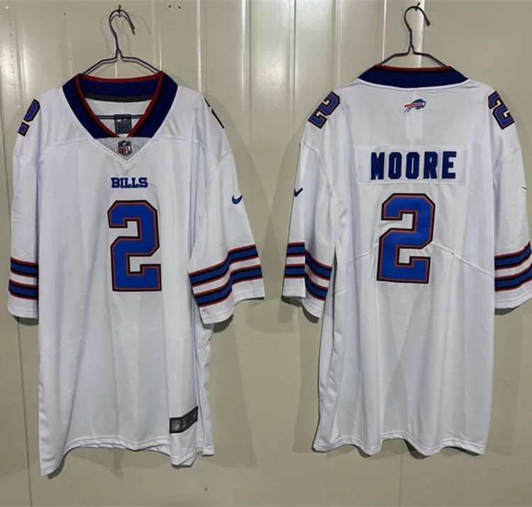 Mens Buffalo Bills #2 D.J. Moore Nike White Vapor F.U.S.E. Limited Jersey