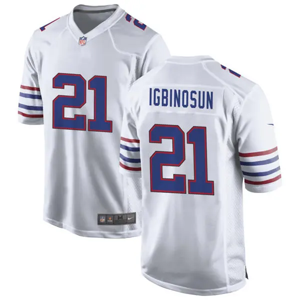 Mens Buffalo Bills #21 Davison Igbinosun Nike White Alternate Retro Vapor Limited Jersey