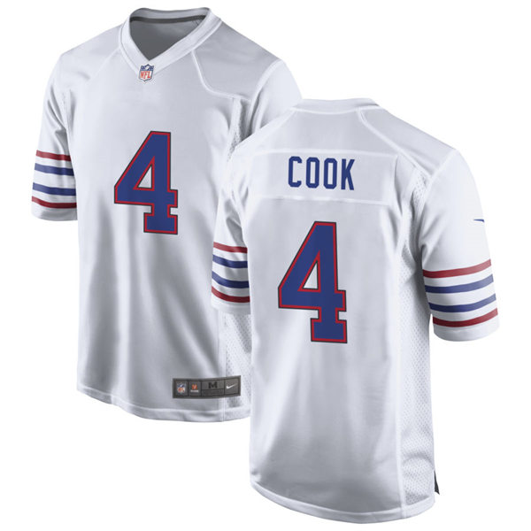 Mens Buffalo Bills #4 James Cook III Nike White Alternate Retro Vapor Limited Jersey