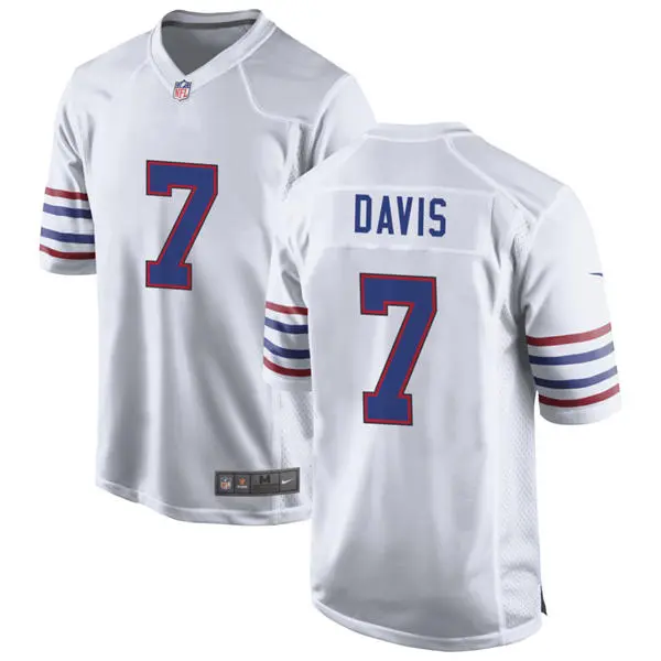 Mens Buffalo Bills #7 Ray Davis Nike White Alternate Retro Vapor Limited Jersey