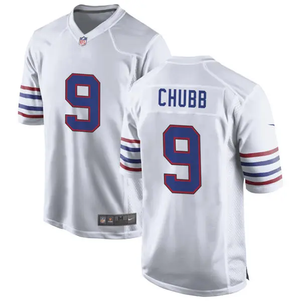 Mens Buffalo Bills #9 Bradley Chubb Nike White Alternate Retro Vapor Limited Jersey