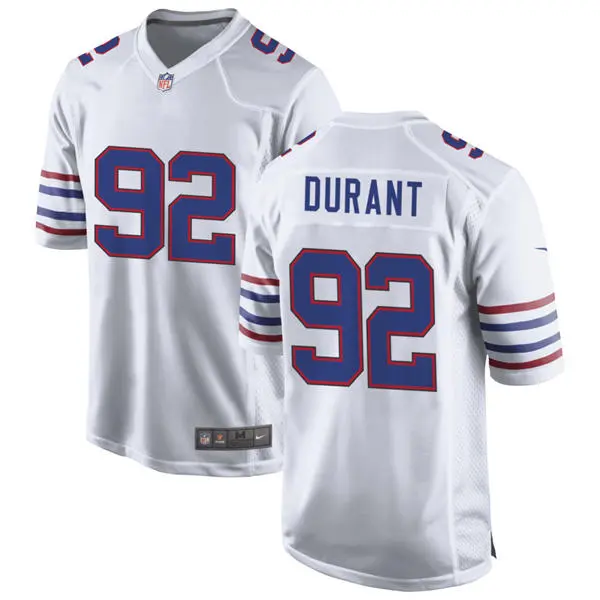 Mens Buffalo Bills #92 Zane Durant Nike White Alternate Retro Vapor Limited Jersey