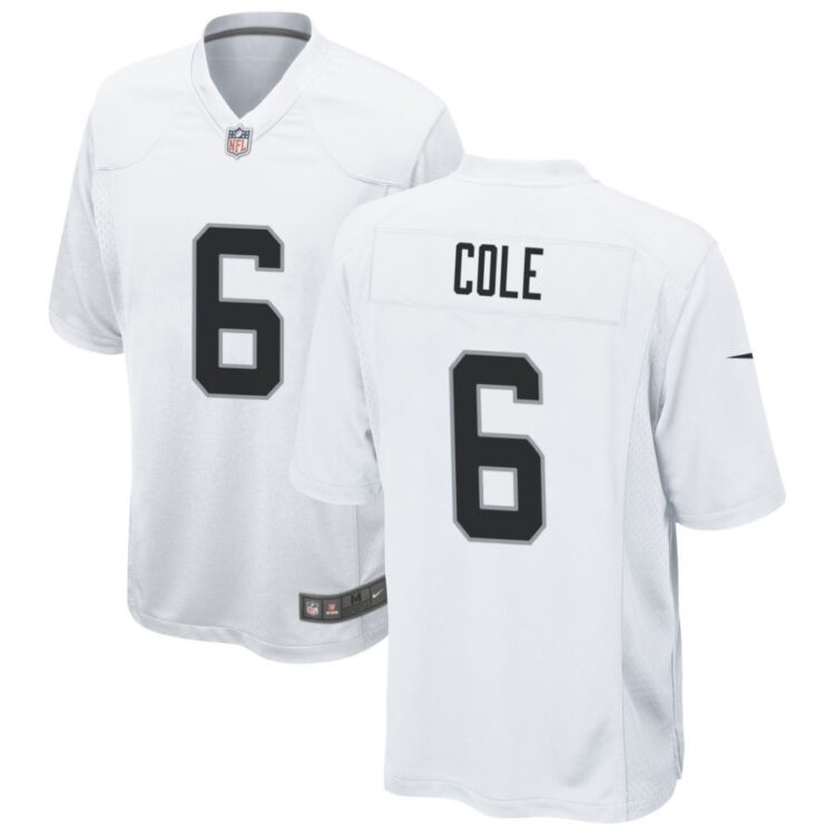 Men's Las Vegas Raiders #6 A. J. Cole III Nike White Vapor Untouchable Limited Player Jersey