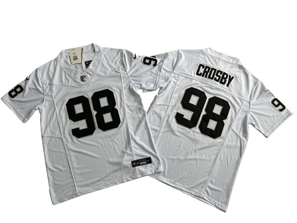 Men's Las Vegas Raiders #98 Maxx Crosby Nike White F.U.S.E. Vapor Limited Jersey
