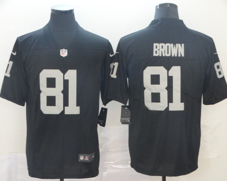 Men's  Las Vegas Raiders Retired Player #81 Tim Brown Nike Black Football Game Jersey