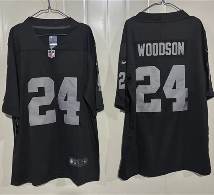 Men's Oakland Raiders #24 Charles Woodson Nike Black Vapor Limited Jersey