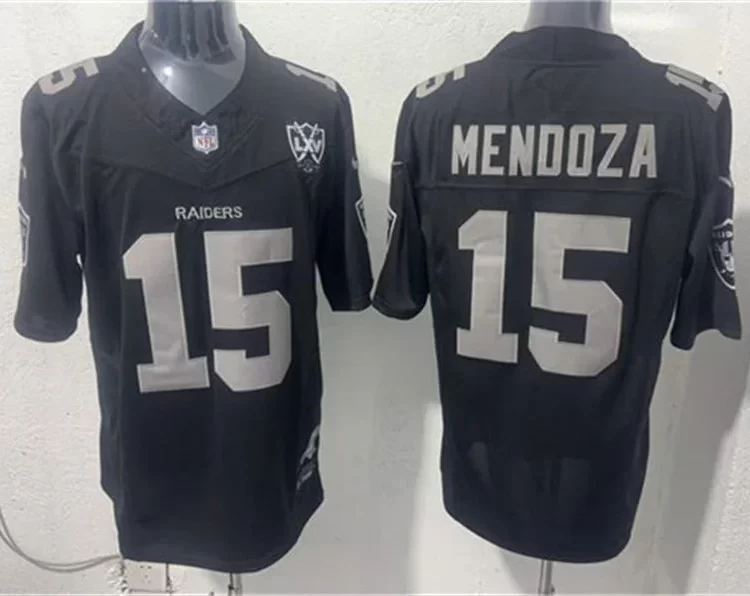 Men's Las Vegas Raiders #15 Fernando Mendoza Black 65TH Anniversary Gratitude F.U.S.E. Limited Jersey