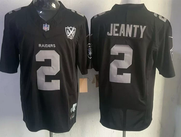 Men's Las Vegas Raiders #2 Ashton Jeanty Black 1960-2024 65TH Anniversary Gratitude F.U.S.E. Limited Jersey