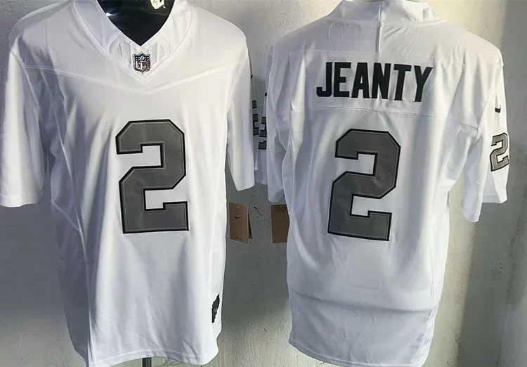 Men's Las Vegas Raiders #2 Ashton Jeanty Nike White Color Rush Vapor F.U.S.E. Limited Jersey