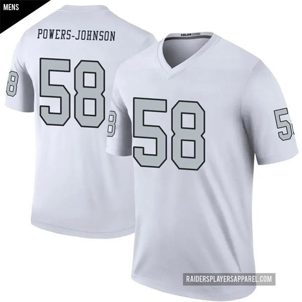 Men's Las Vegas Raiders #58 Jackson Powers-Johnson Nike White Color Rush Vapor F.U.S.E. Limited Jersey
