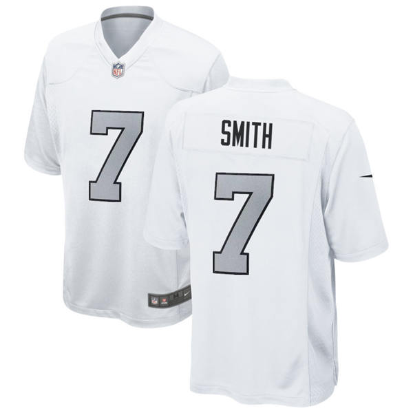 Men's Las Vegas Raiders #7 Geno Smith Nike White Color Rush Vapor F.U.S.E. Limited Jersey