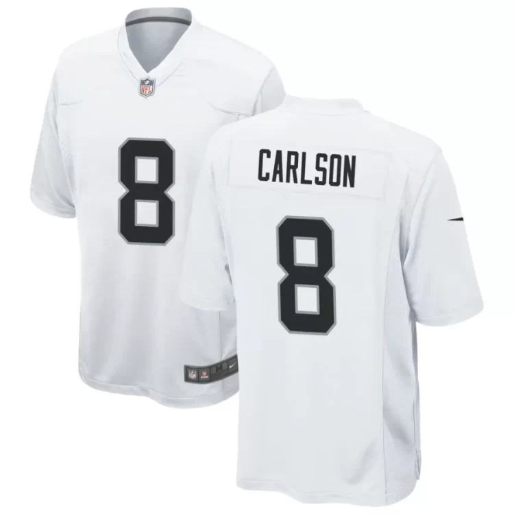 Mens Las Vegas Raiders #8 Daniel Carlson Nike White Vapor F.U.S.E. Limited Player Jersey