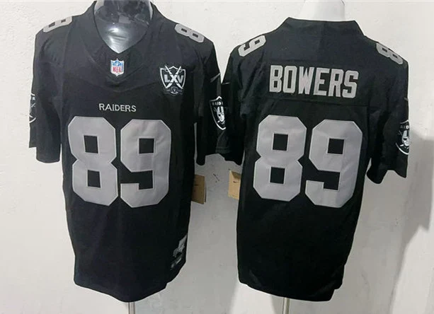 Men's Las Vegas Raiders #89 Brock Bowers Black 65TH Anniversary Gratitude F.U.S.E. Limited Jersey