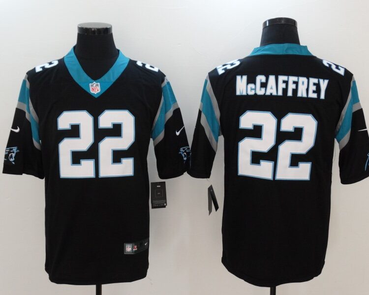 Men's Carolina Panthers #22 Christian McCaffrey Black Nike Vapor Untouchable Limited Jersey