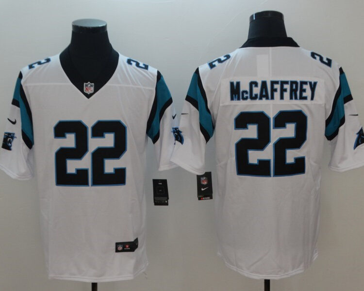 Men's Carolina Panthers #22 Christian McCaffrey White Nike Vapor Untouchable Limited Jersey