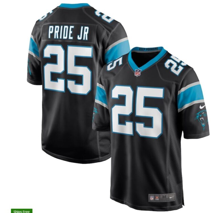 Men's Carolina Panthers #25 Troy Pride Jr. Nike Black Game Football Jersey