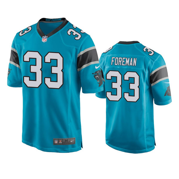 Mens Carolina Panthers #33 D'Onta Foreman Nike Blue Vapor Untouchable Limited Jersey