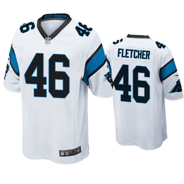 Mens Carolina Panthers #46 Thomas Fletcher Nike White Vapor Untouchable Limited Jersey