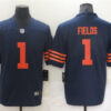 Men's Chicago Bears #1 Justin Fields Nike Navy Orange Vapor Limited Jersey
