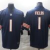 Men's Chicago Bears #1 Justin Fields Nike Navy Vapor Limited Footbll Jersey
