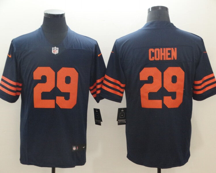 Men's Chicago Bears #29 Tarik Cohen Nike Navy Orange Vapor Limited Jersey