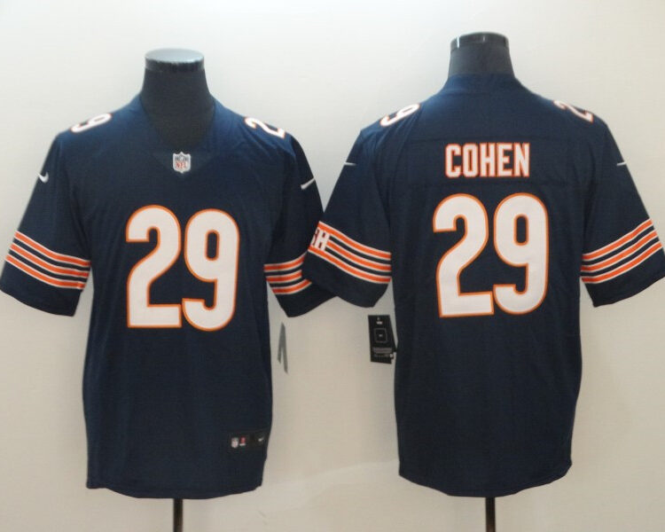 Men's Chicago Bears #29 Tarik Cohen Nike Navy Vapor Limited Footbll Jersey