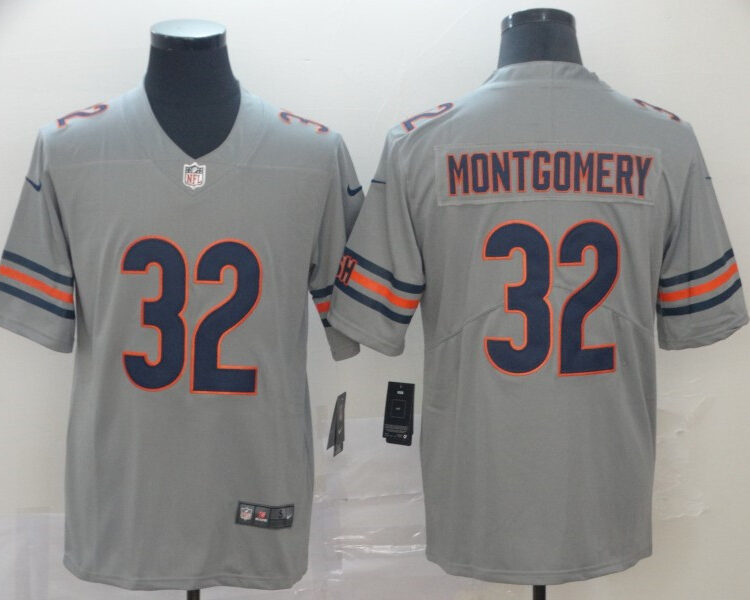 Men's Chicago Bears #32 David Montgomery Nike Gray Inverted Legend Jersey