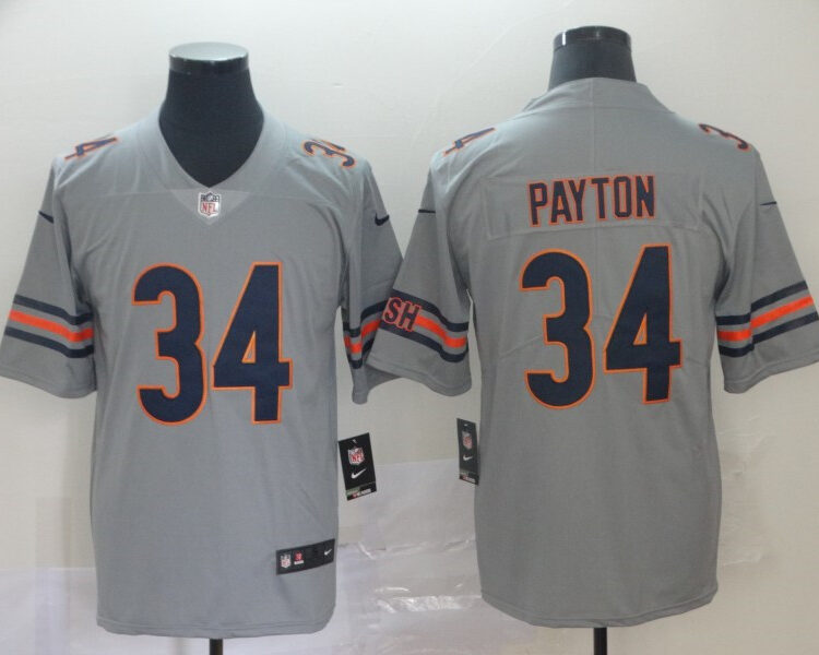 Men's Chicago Bears #34 Walter Payton Grey Nike Inverted Legend Jersey