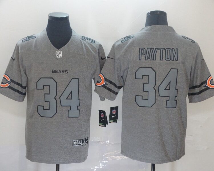 Men's Chicago Bears #34 Walter Payton Nike Silver Inverted Legend Jersey
