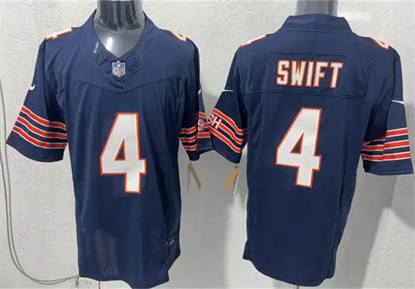 Mens Chicago Bears #4 D'Andre Swift Nike Navy Vapor Untouchable Limited Jersey