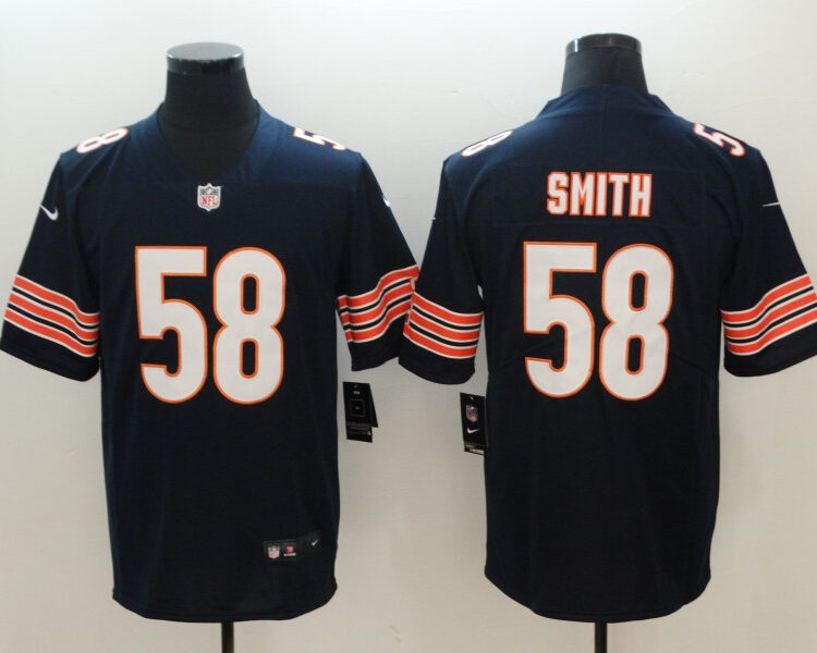 Men's Chicago Bears #58 Roquan Smith Nike Navy Vapor Limited Footbll Jersey