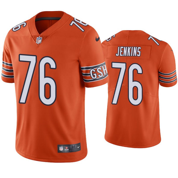 Mens Chicago Bears #76 Teven Jenkins Nike Orange Alternate Untouchable Limited Jersey
