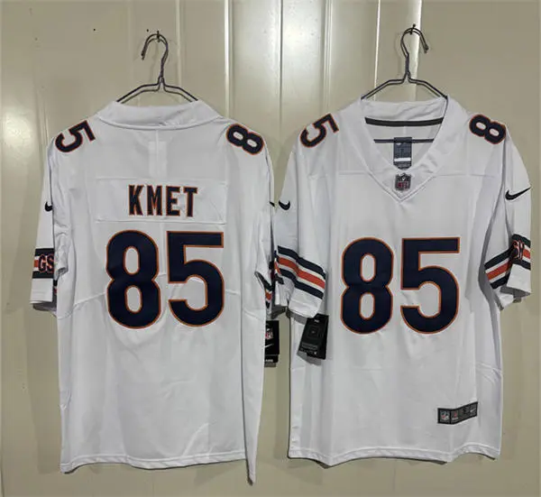 Mens Chicago Bears #85 Cole Kmet Nike White Vapor Untouchable Limited Jersey